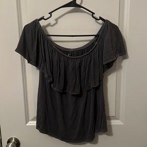 Grey over the shoulder top
